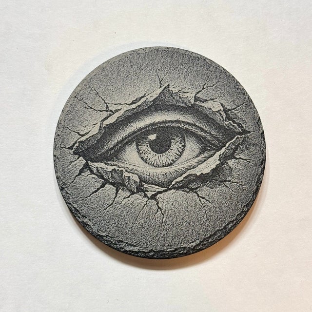 3D Illusion Eye | Engraved Slate Coaster