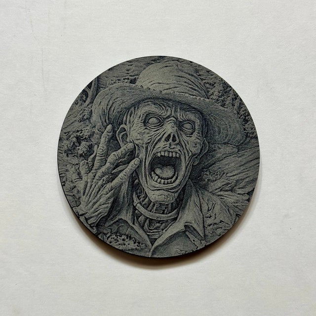 3D Zombie | Engraved Slate Coaster