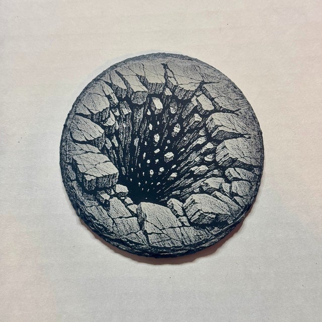3D Illusion Hole | Engraved Slate Coaster