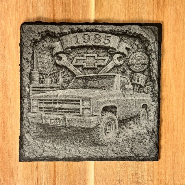 1985 Chevrolet Square Body | Engraved Slate Coaster